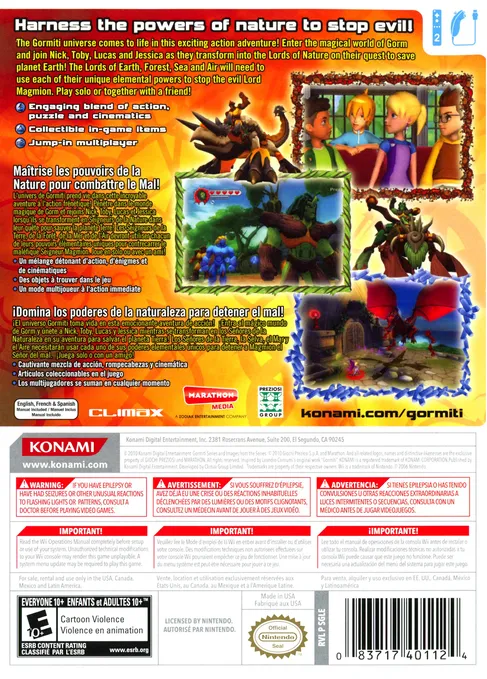 Gormiti: The Lords of Nature! box back