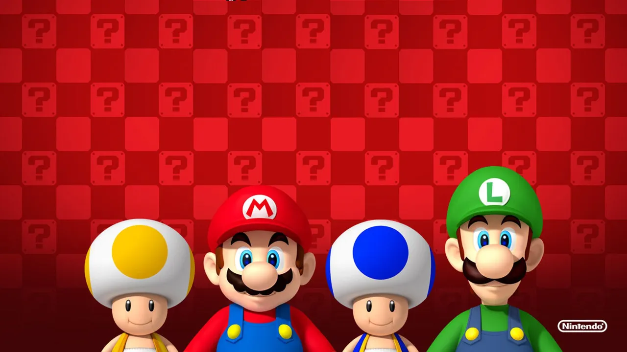 Backdrop artwork for New Super Mario Bros. Wii
