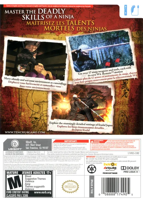 Tenchu: Shadow Assassins box back