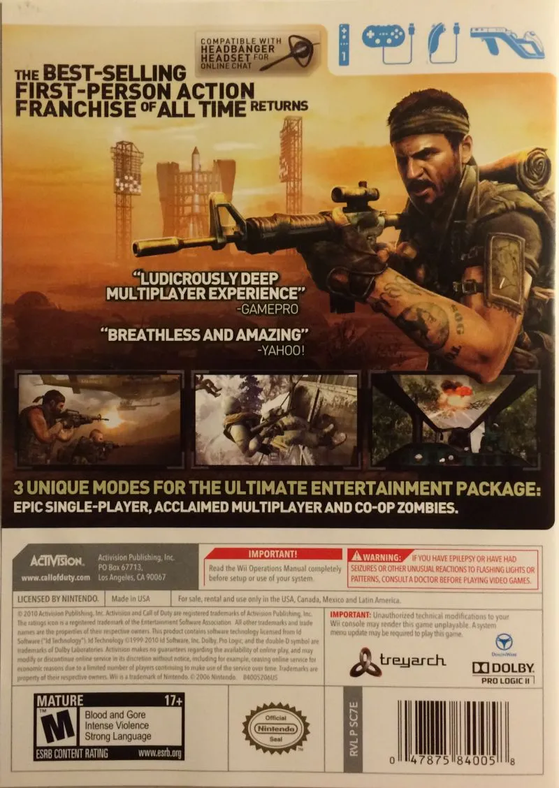 Call of Duty: Black Ops box back