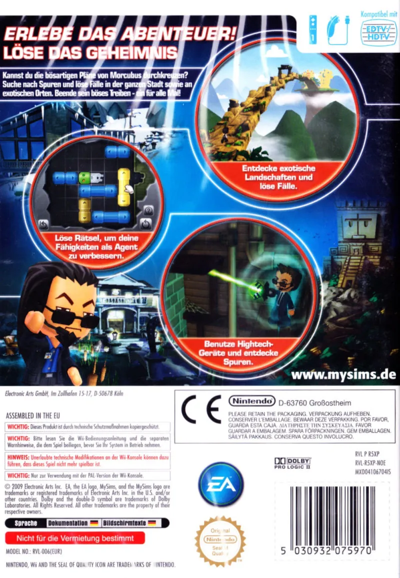 MySims Agents box back