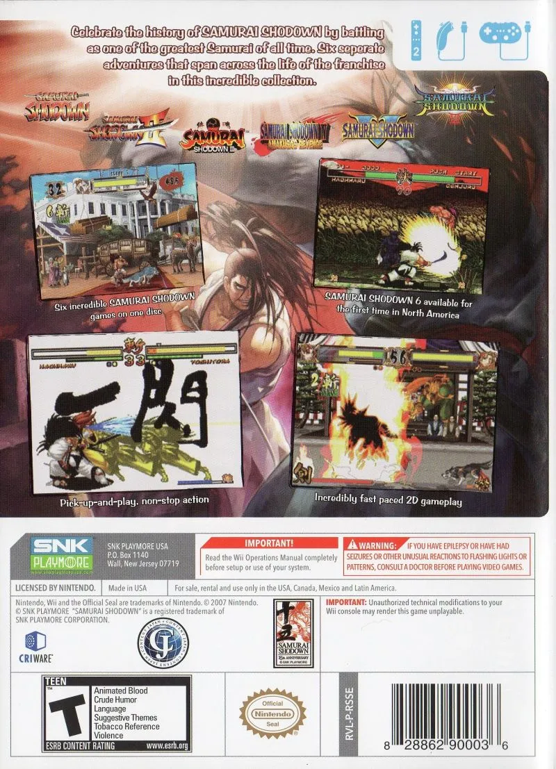 Samurai Shodown Anthology box back