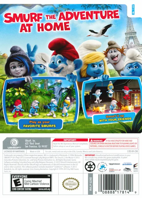 The Smurfs 2 box back