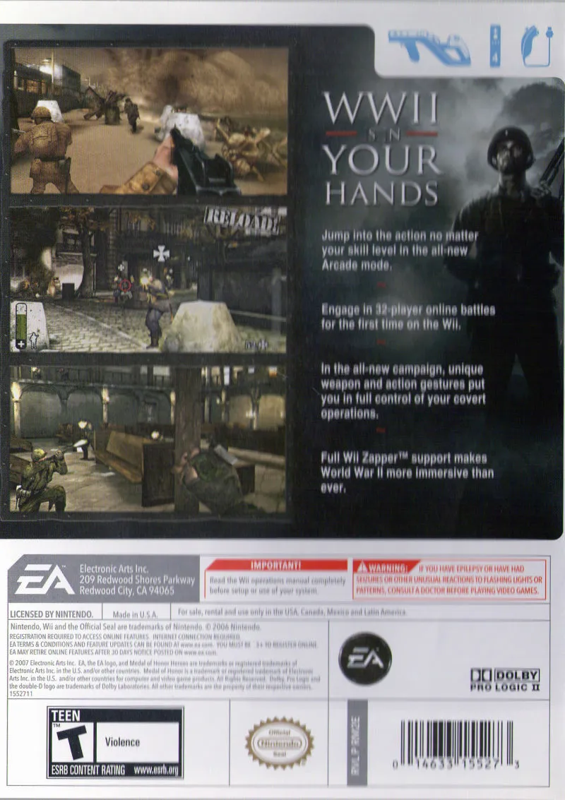 Medal of Honor: Heroes 2 box back