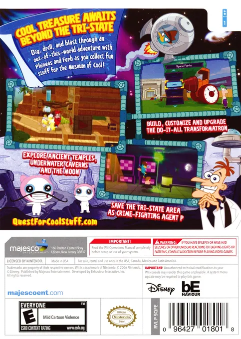 Phineas and Ferb: Quest for Cool Stuff box back