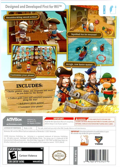 Pirates:  Hunt for Blackbeard's Booty box back