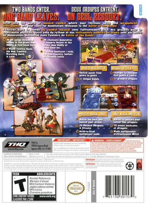 Battle of the Bands box back