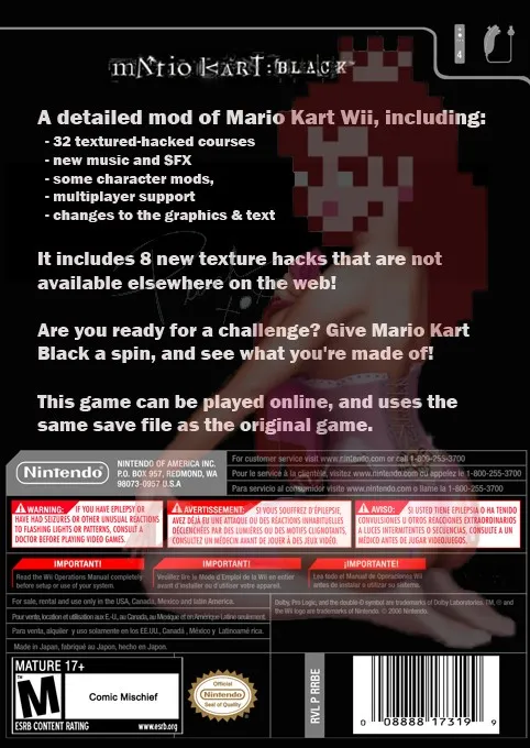 Mario Kart Black box back