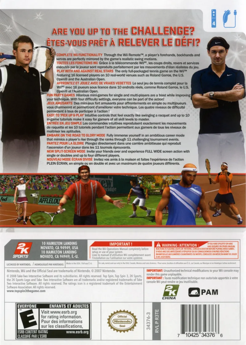 Top Spin 3 box back