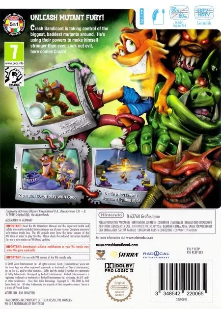 Crash: Mind Over Mutant box back
