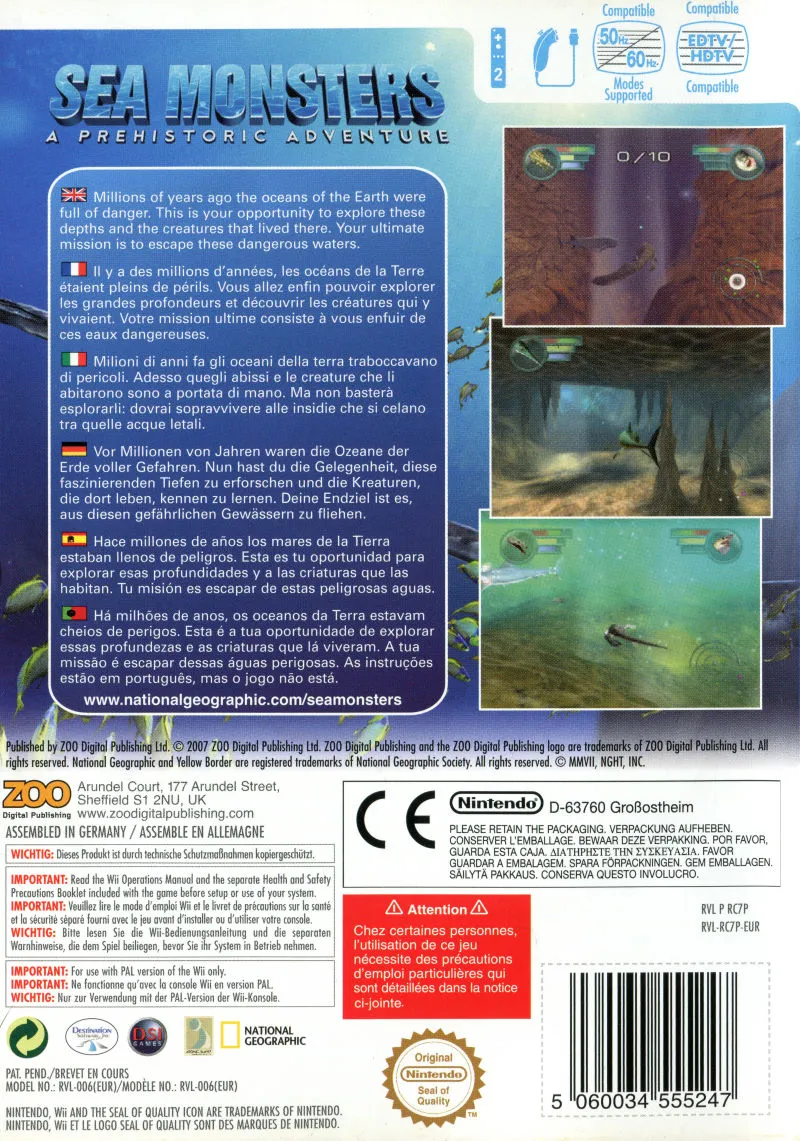 Sea Monsters: A Prehistoric Adventure box back