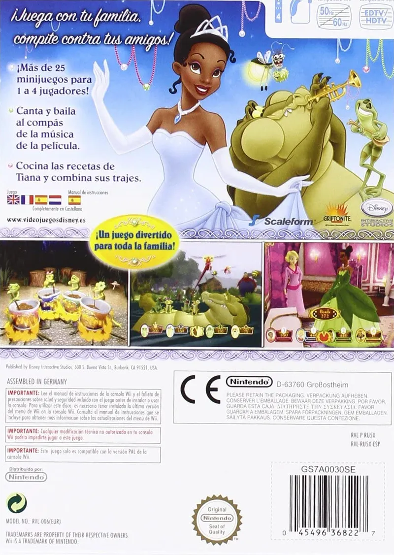 The Princess and the Frog box back