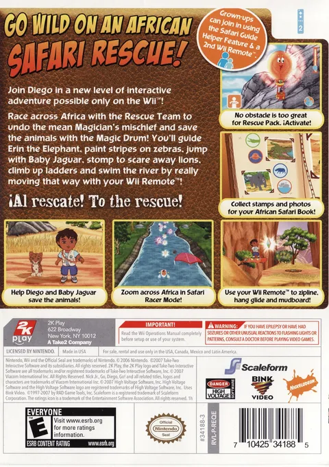 Go, Diego, Go! Safari Rescue box back
