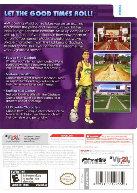 AMF Bowling: World Lanes box back
