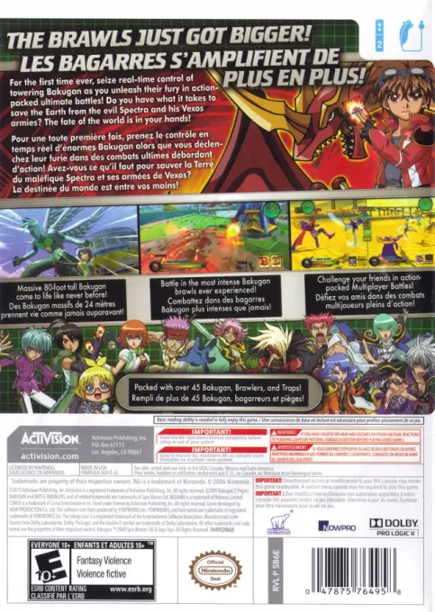 Bakugan: Defenders of the Core box back