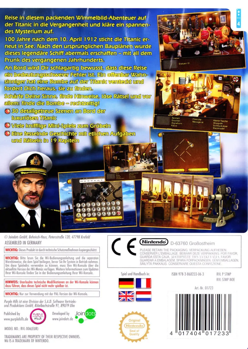 Titanic Mystery box back