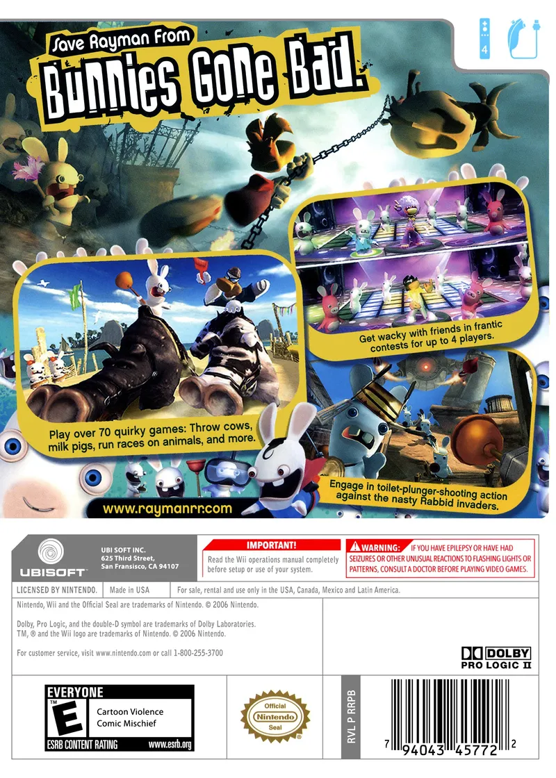 Rayman: Raving Rabbids box back