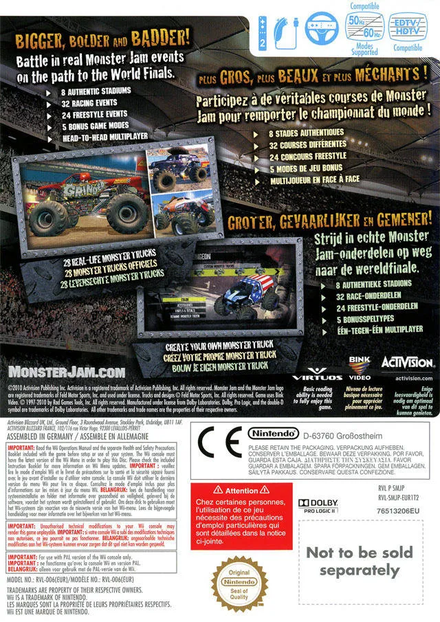 Monster Jam: Path of Destruction box back