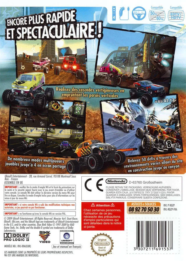 Monster 4x4: Stunt Racer box back