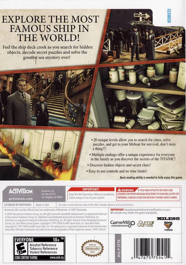 Hidden Mysteries: Titanic: Secrets of the Fateful Voyage box back