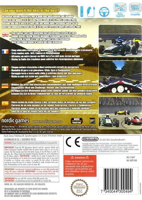 Maximum Racing: GP Classic Racing box back