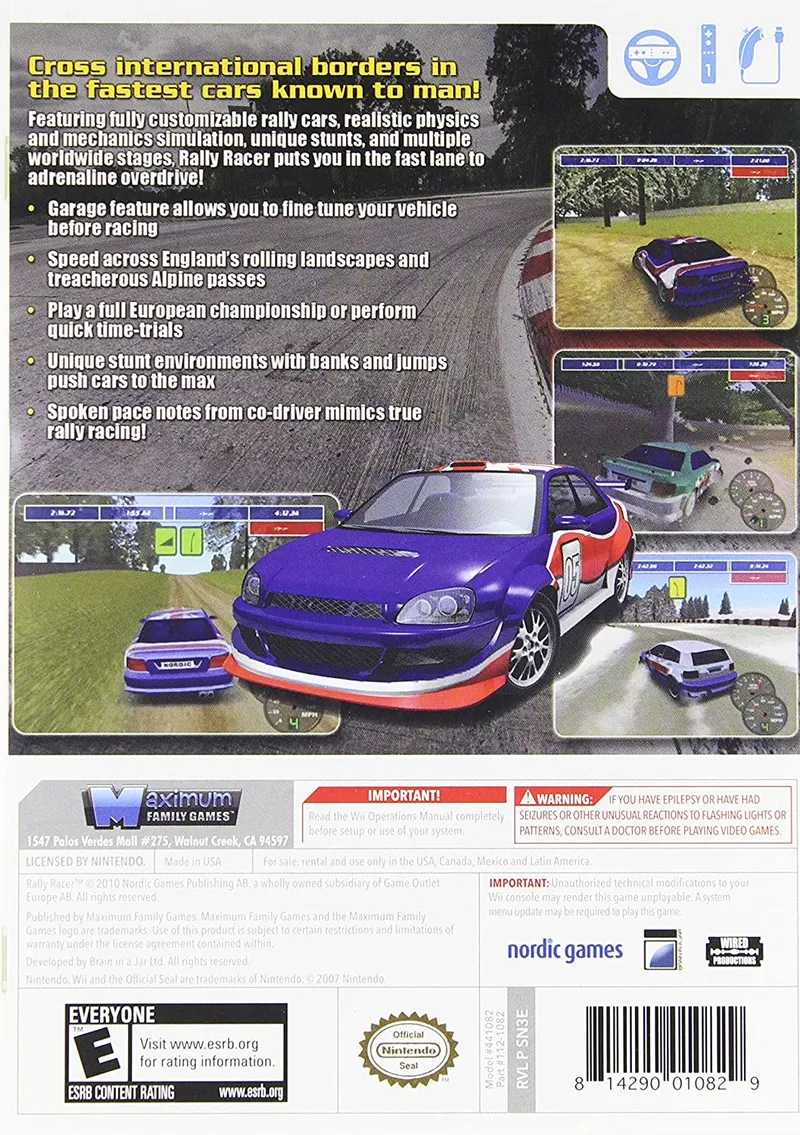 Maximum Racing: Rally Racer box back