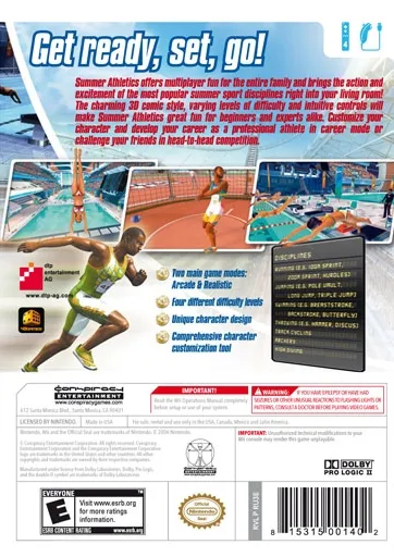 Summer Athletics: The Ultimate Challenge box back