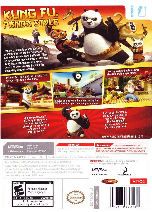 Kung Fu Panda box back