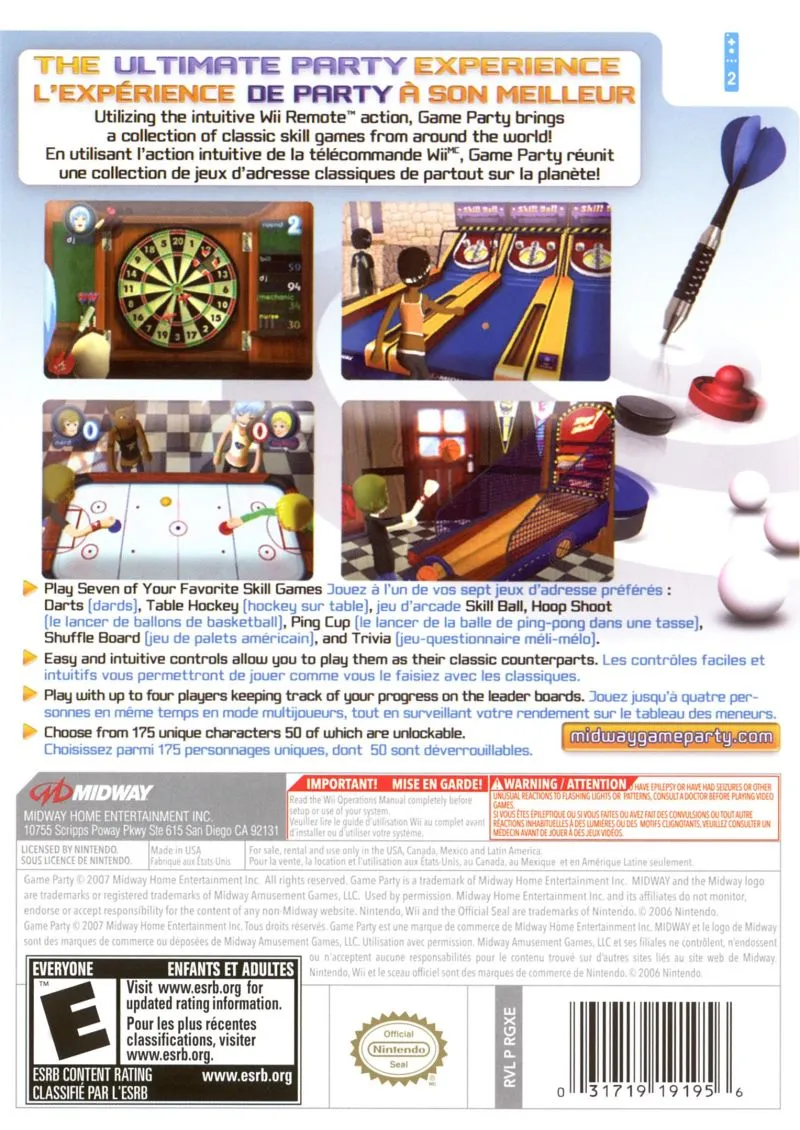 Game Party box back
