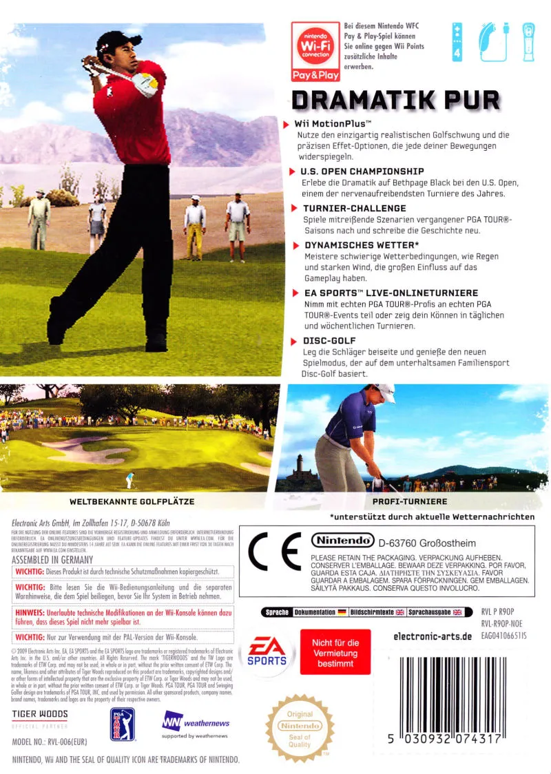 Tiger Woods PGA Tour 10 box back