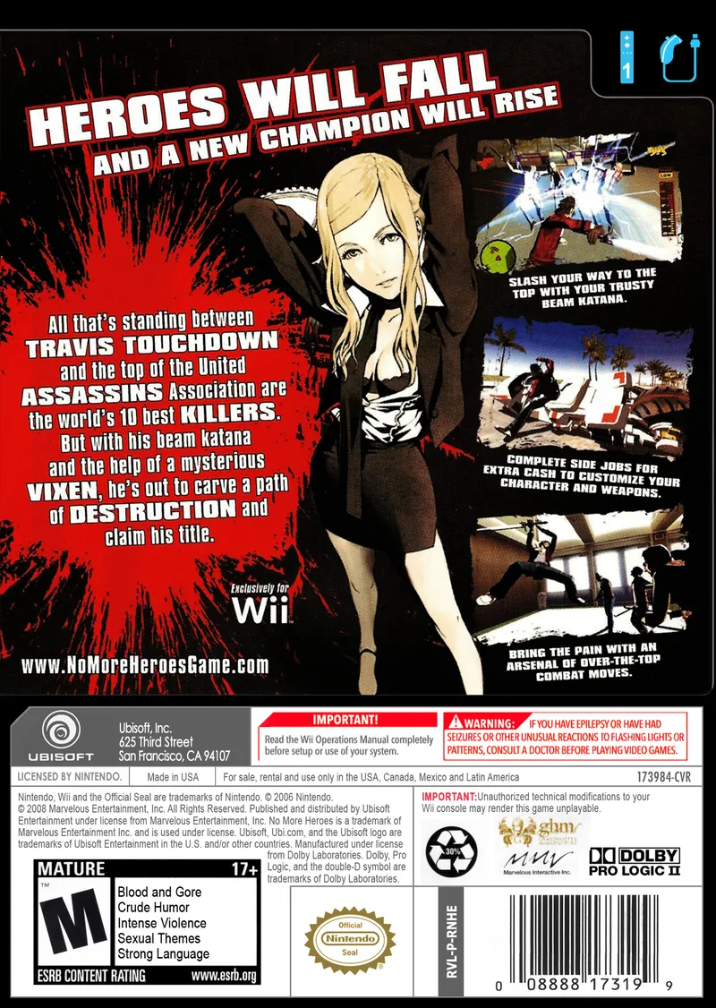 No More Heroes box back
