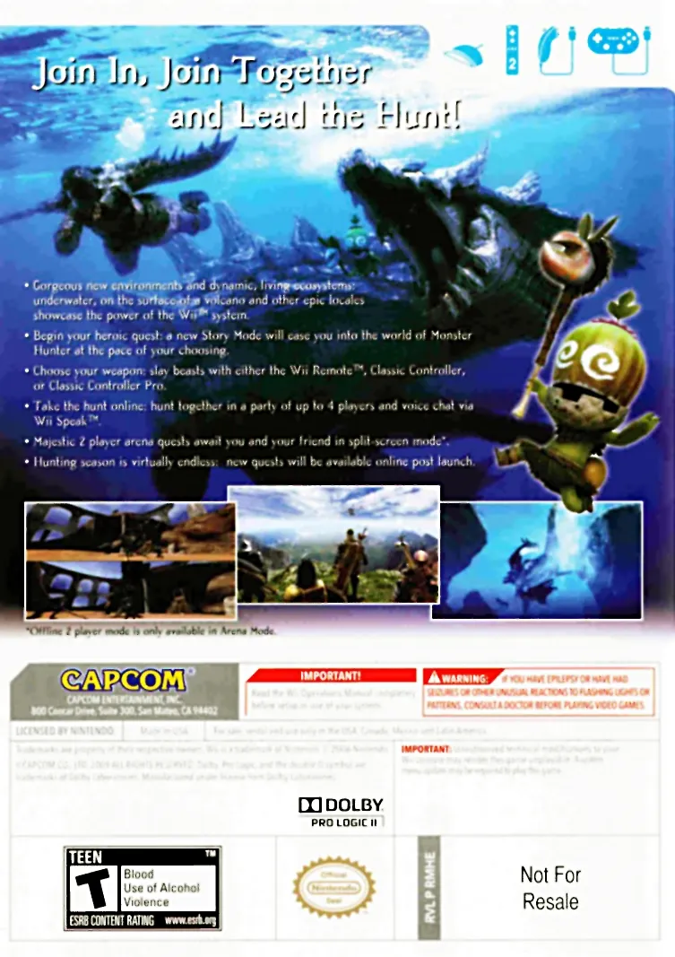 Monster Hunter 3 box back