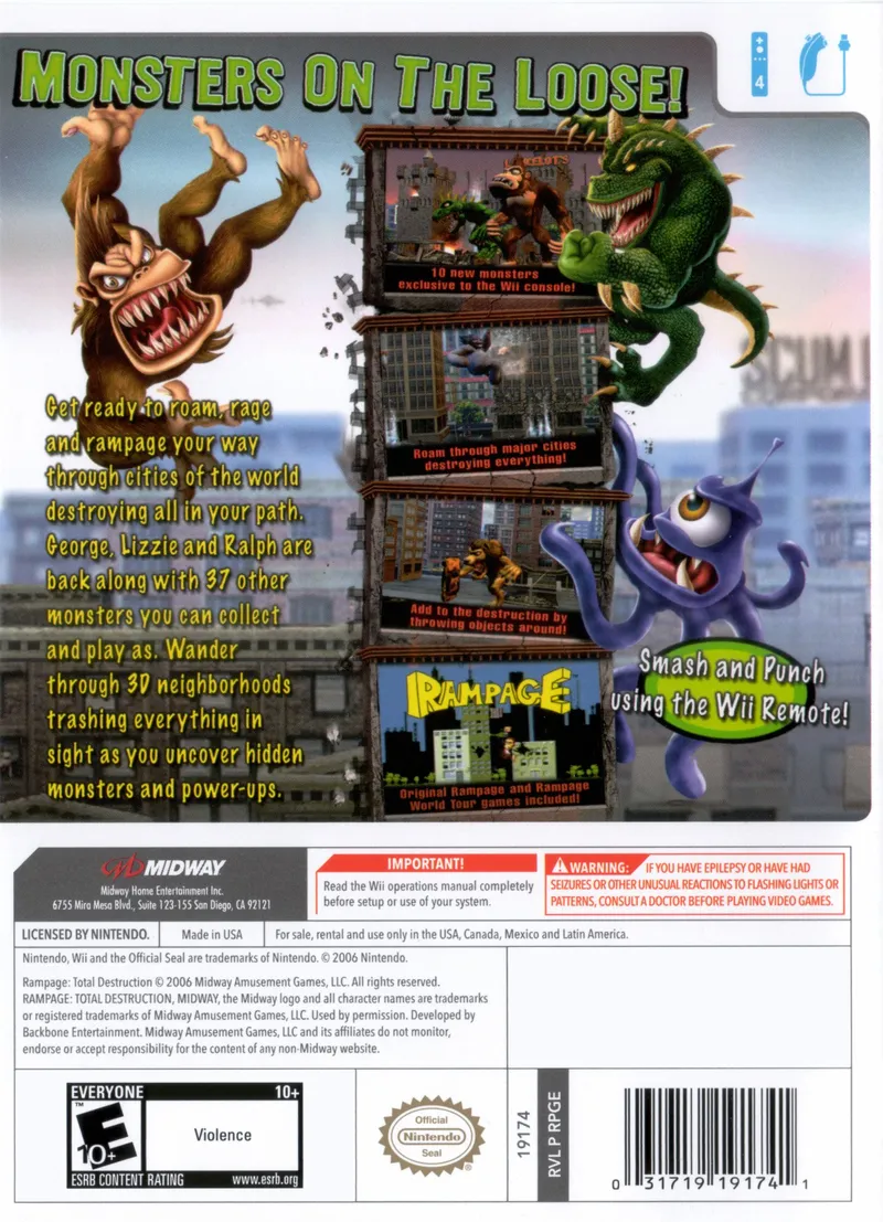 Rampage: Total Destruction box back