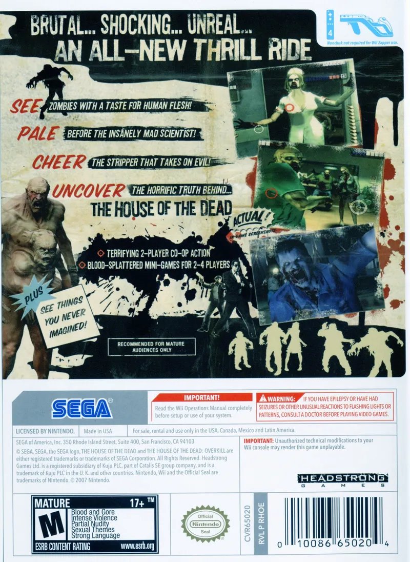 The House of the Dead: Overkill box back