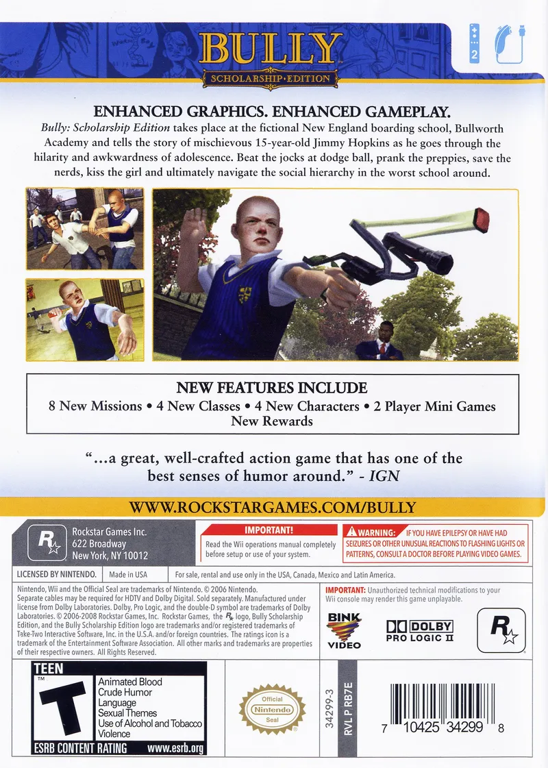 Bully: Scholarship Edition box back