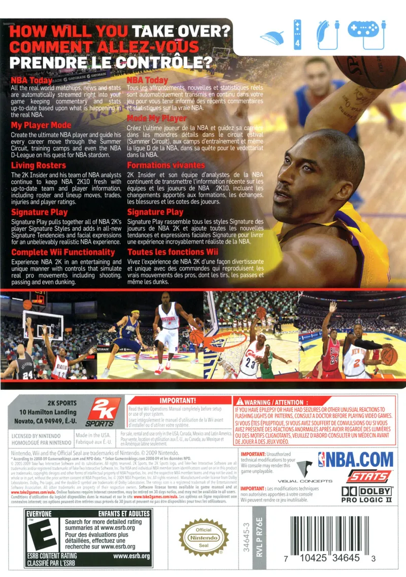 NBA 2K10 box back