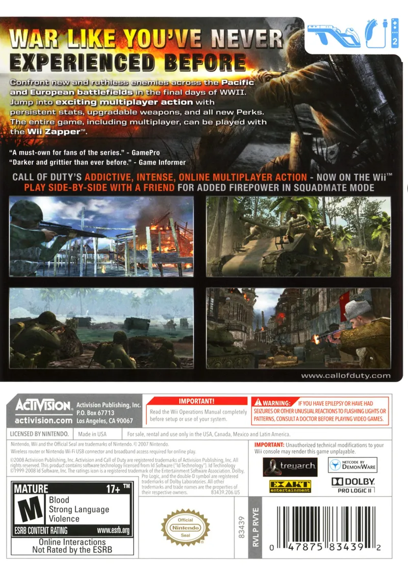 Call of Duty: World at War box back
