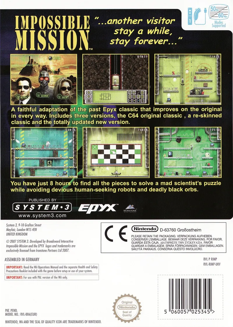 Impossible Mission box back