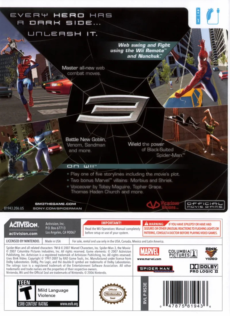 Spider-Man 3 box back