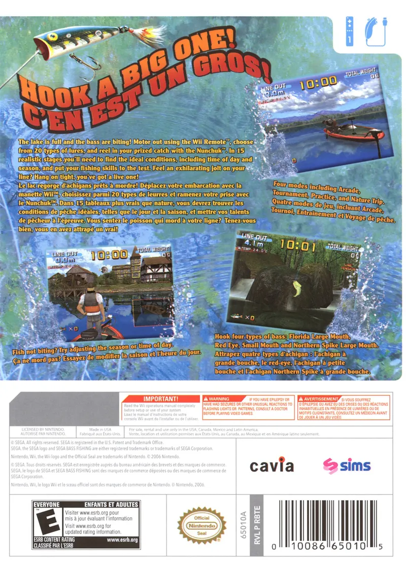 Sega Bass Fishing box back