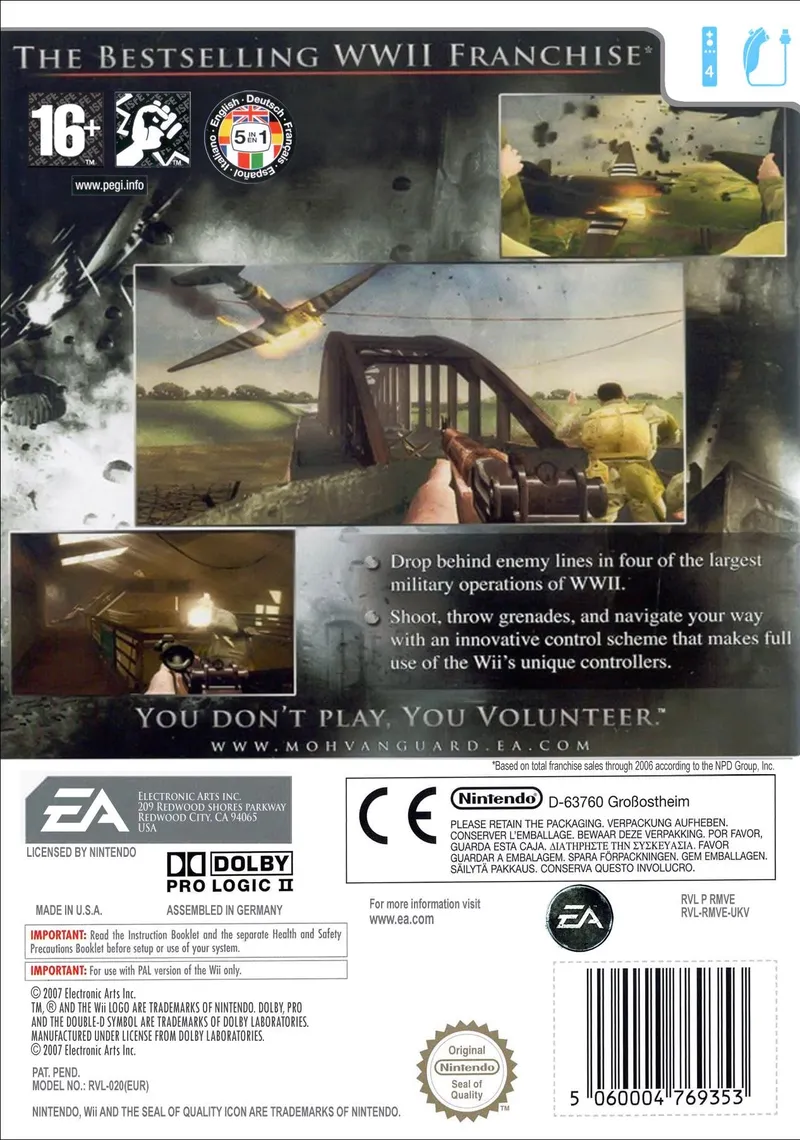 Medal of Honor: Vanguard box back