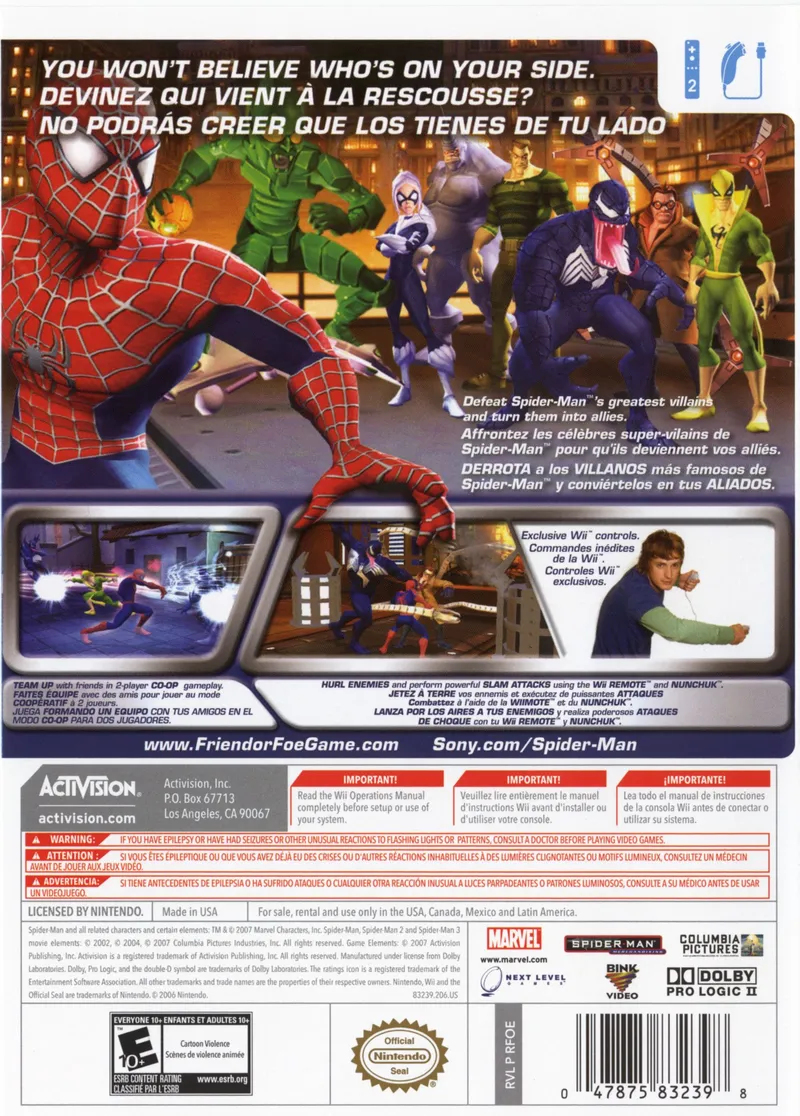 Spider-Man: Friend or Foe box back