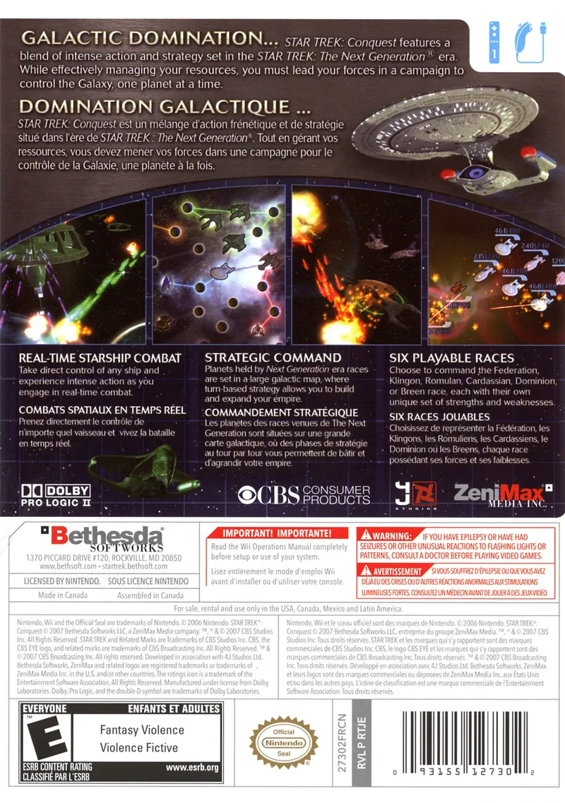 Star Trek: Conquest box back