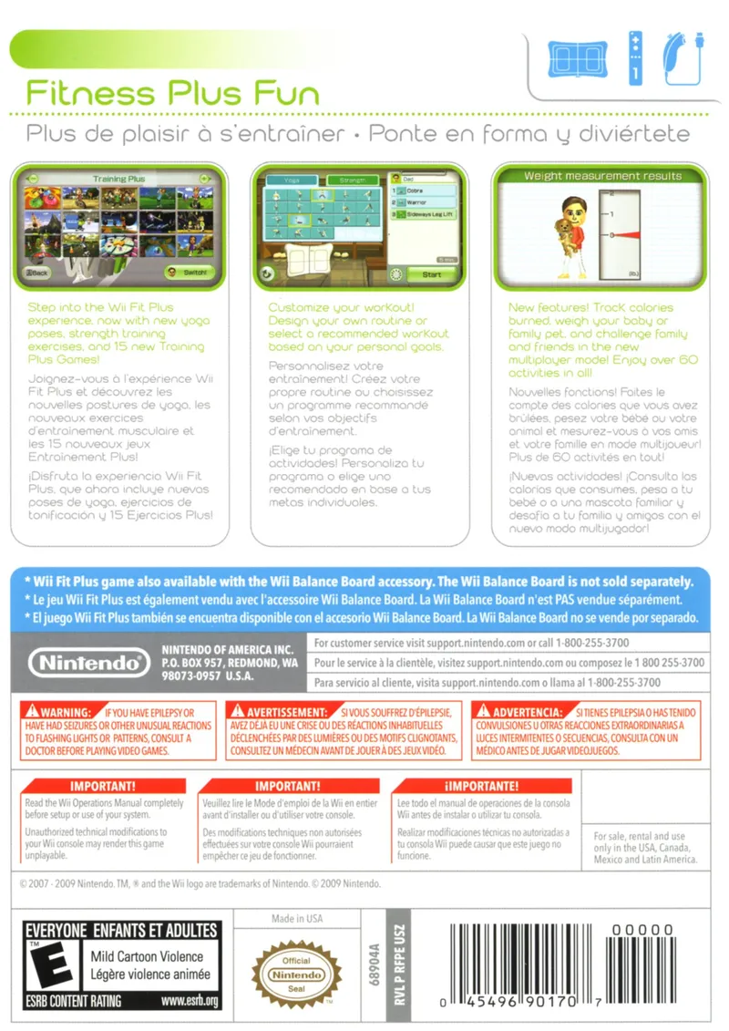 Wii Fit Plus box back