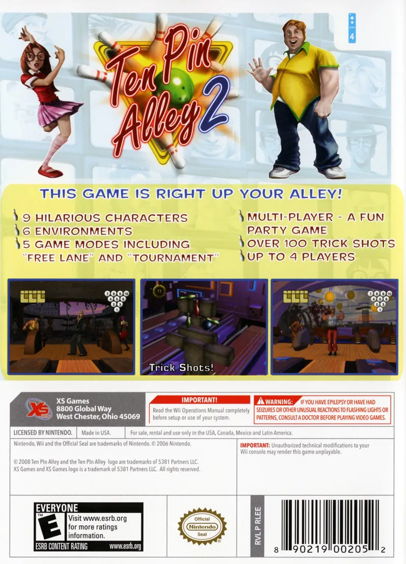 Ten Pin Alley 2 box back