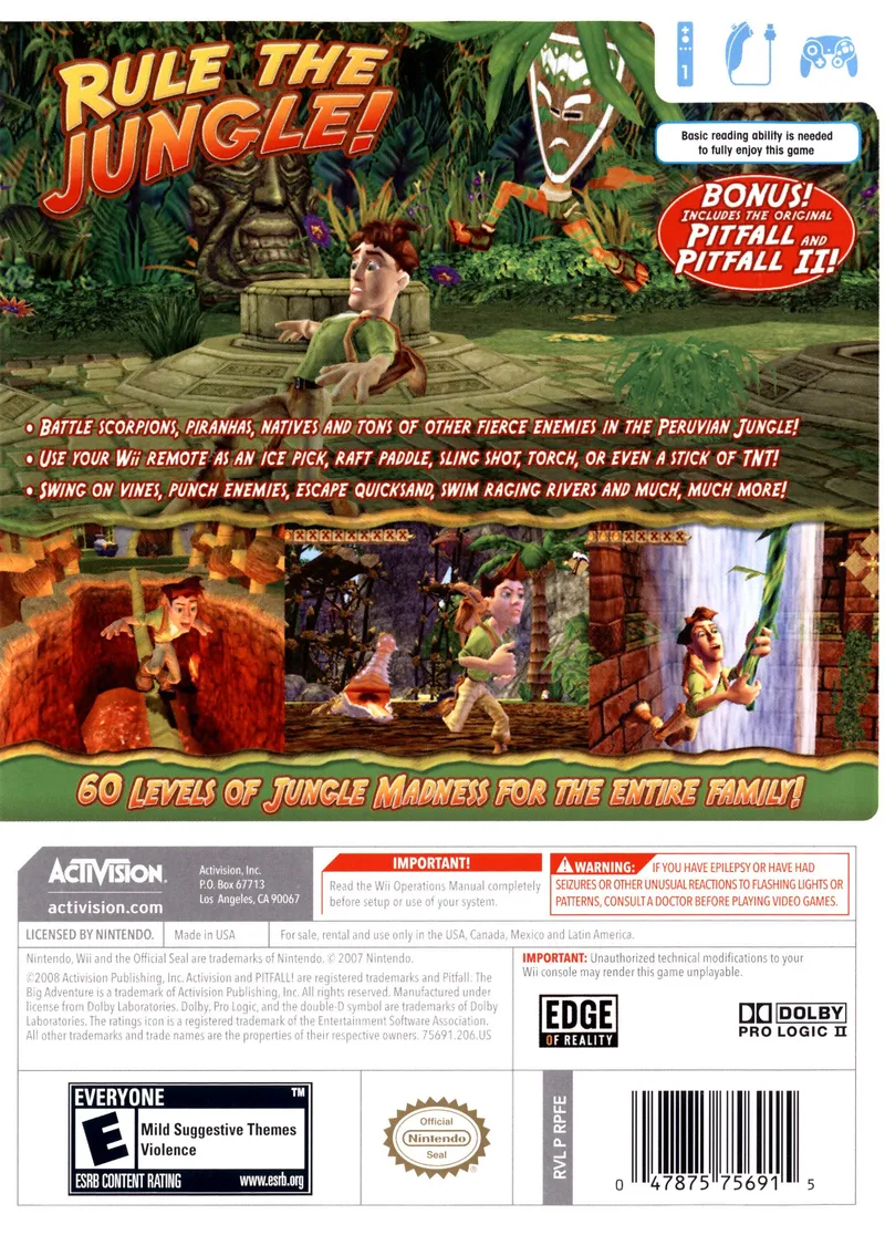 Pitfall: The Big Adventure box back