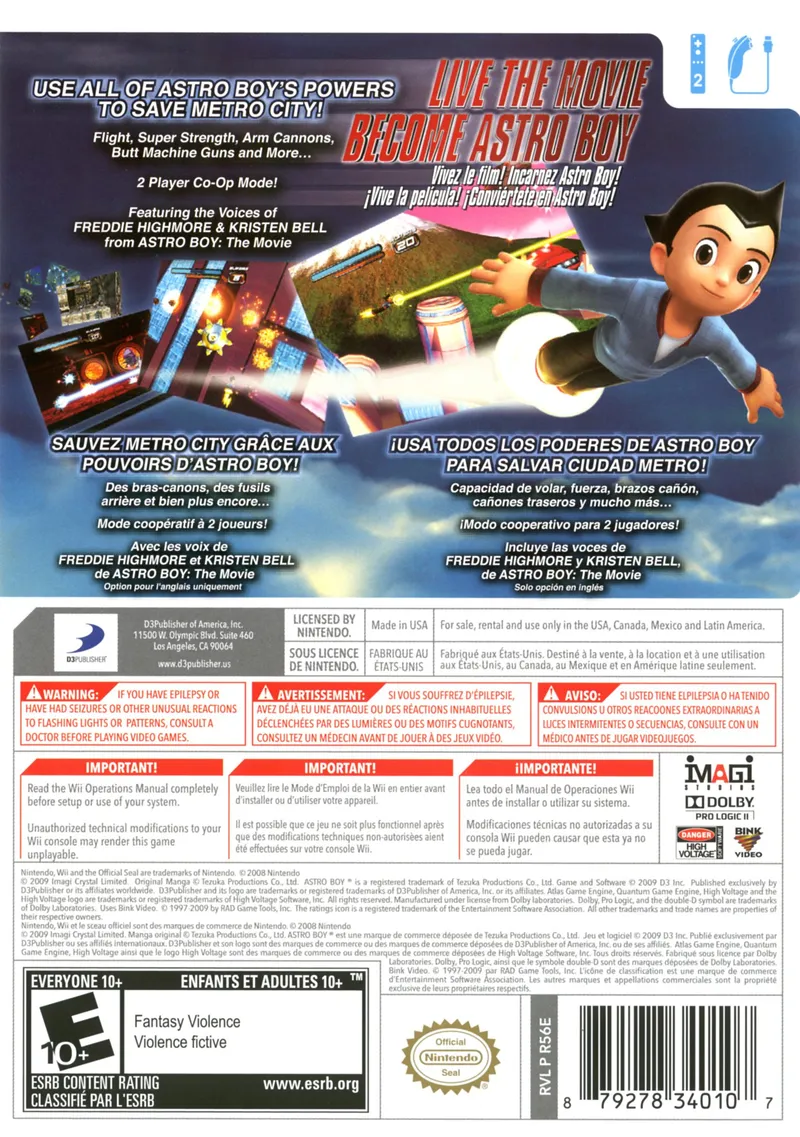 Astro Boy: The Video Game box back