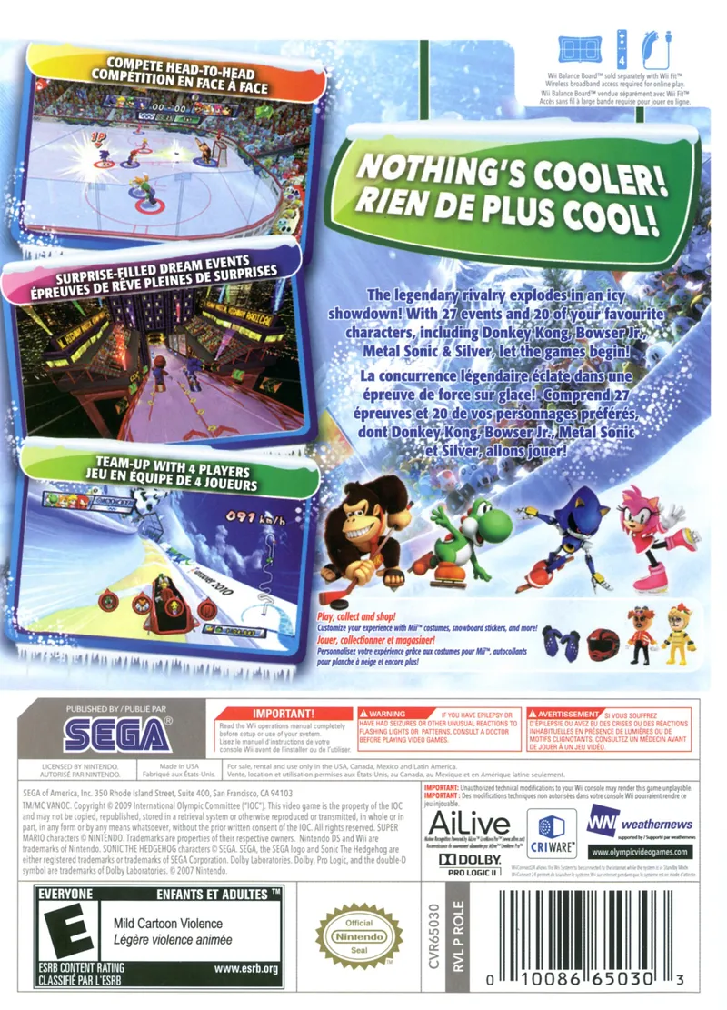 Mario & Sonic at the Olympic Winter Games box back
