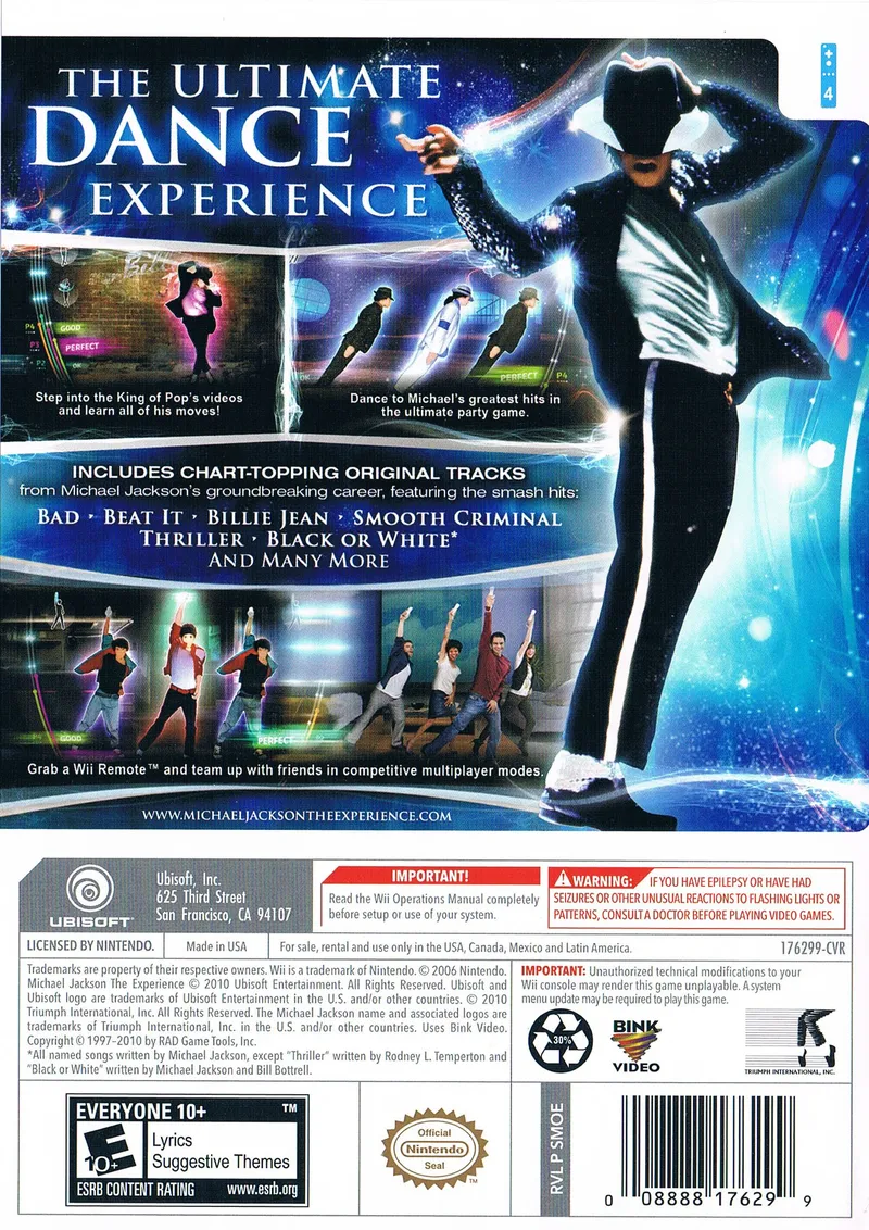 Michael Jackson: The Experience box back