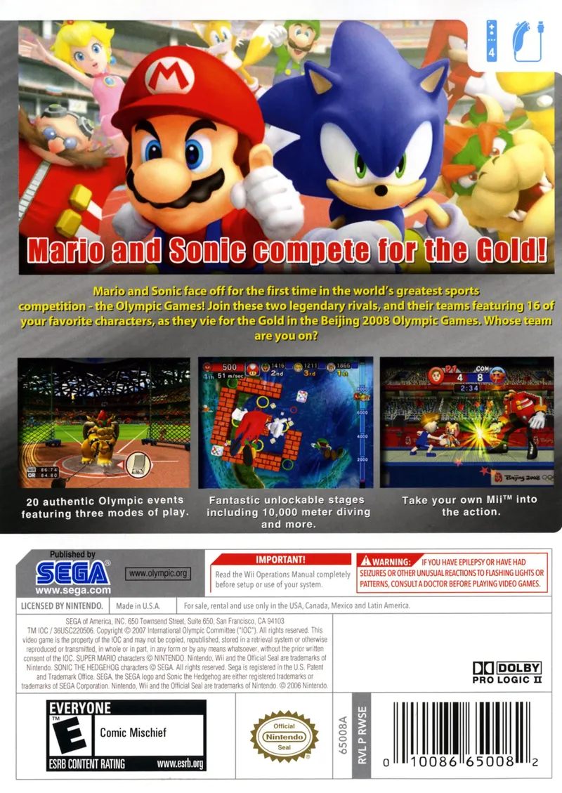 Mario & Sonic at the Olympic Games box back